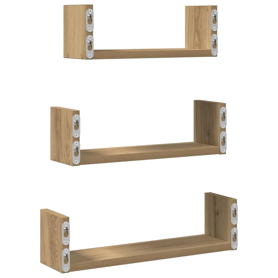 Étagères murales 3 pcs chêne artisanal bois d'ingénierie - 6