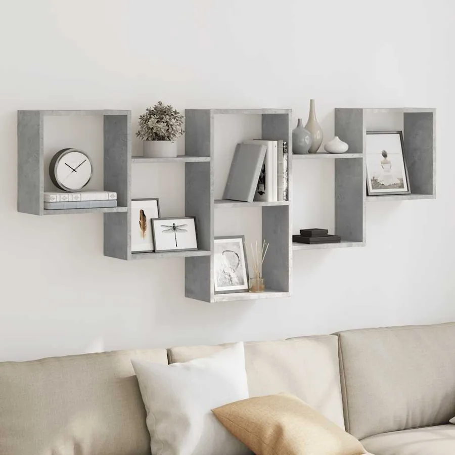 Étagère murale gris béton 159x18x66 cm bois d'ingénierie
