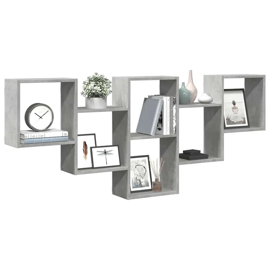 Étagère murale gris béton 159x18x66 cm bois d'ingénierie - 3