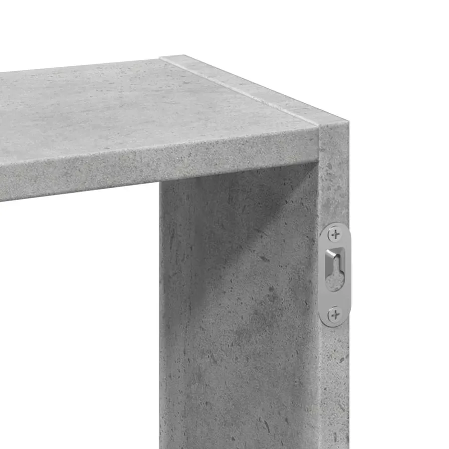 Étagère murale gris béton 159x18x66 cm bois d'ingénierie - 7
