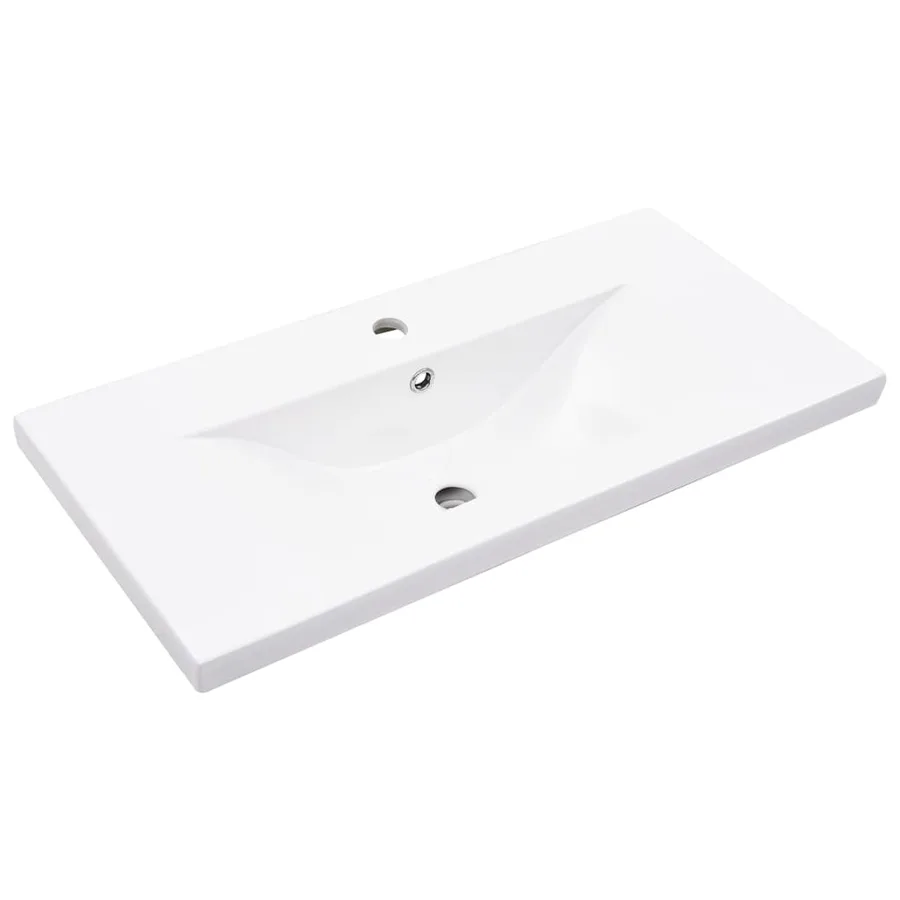 Armoire lavabo de salle de bain avec bassin intégré gris béton - 5