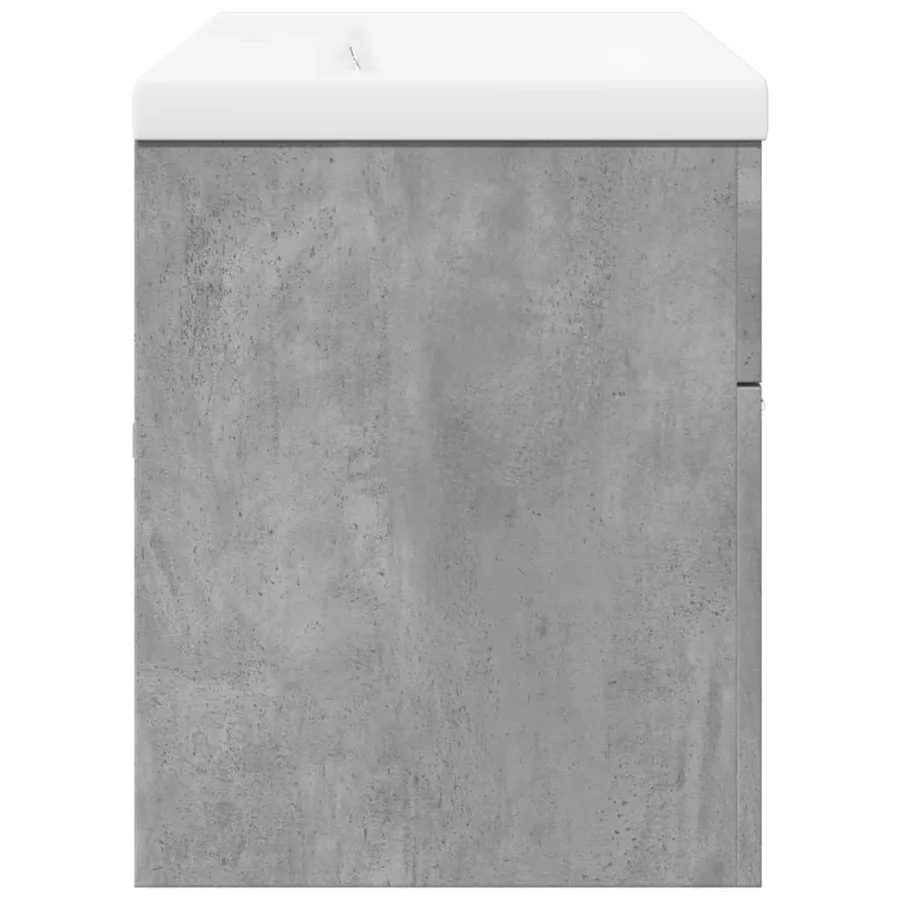 Armoire lavabo de salle de bain avec bassin intégré gris béton - 7