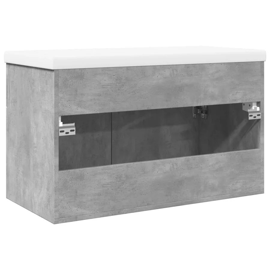 Armoire lavabo de salle de bain avec bassin intégré gris béton - 8