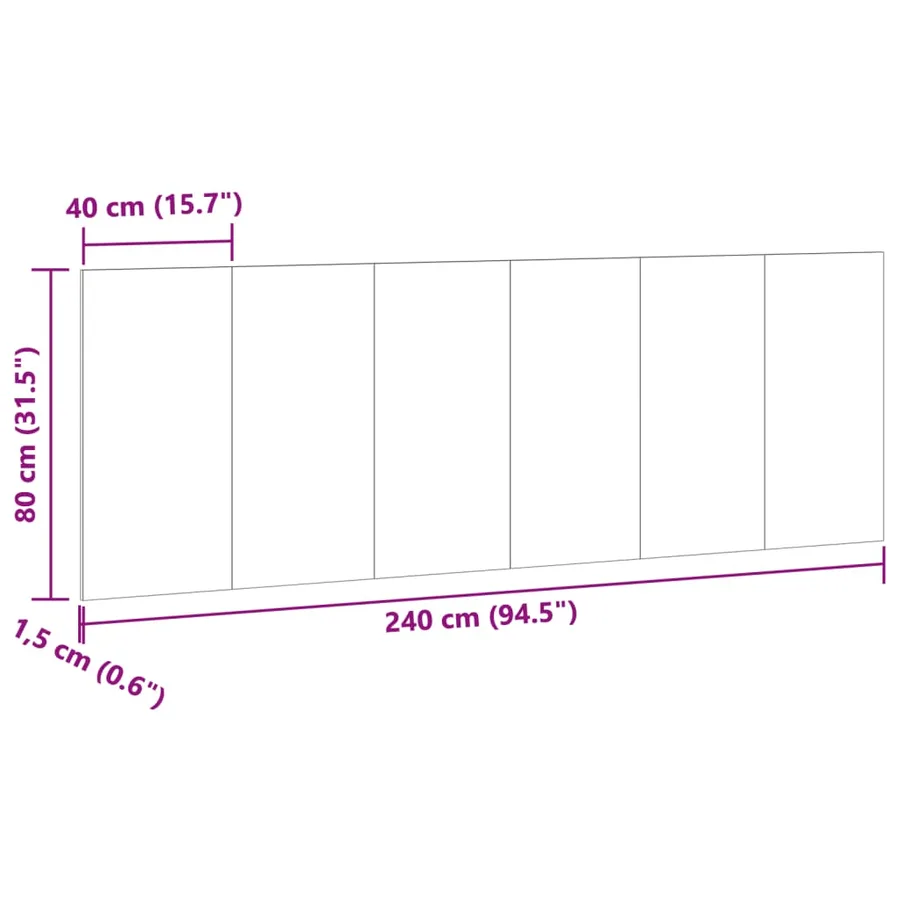 Tête de lit murale vieux bois 240x1,5x80 cm bois d'ingénierie - 7