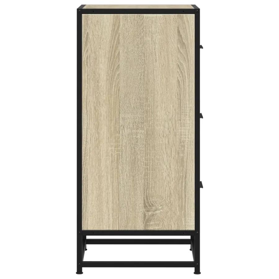 Buffet chêne sonoma 35,5x35x76 cm bois d'ingénierie et métal - 5