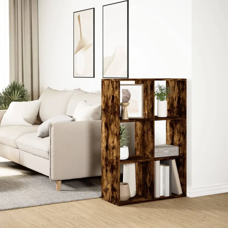 Étagère séparatrice de pièce chêne fumé 69,5x29x103,5 cm - 4