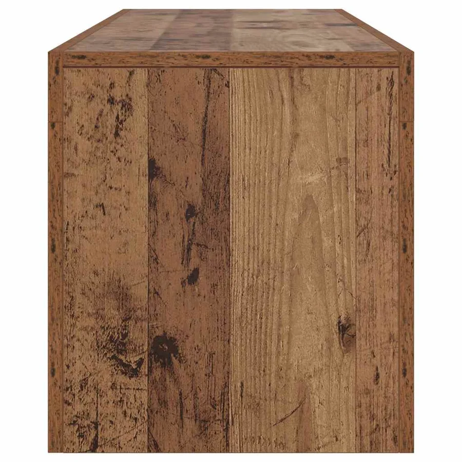 Meuble TV avec lumières LED vieux bois bois d'ingénierie - 8