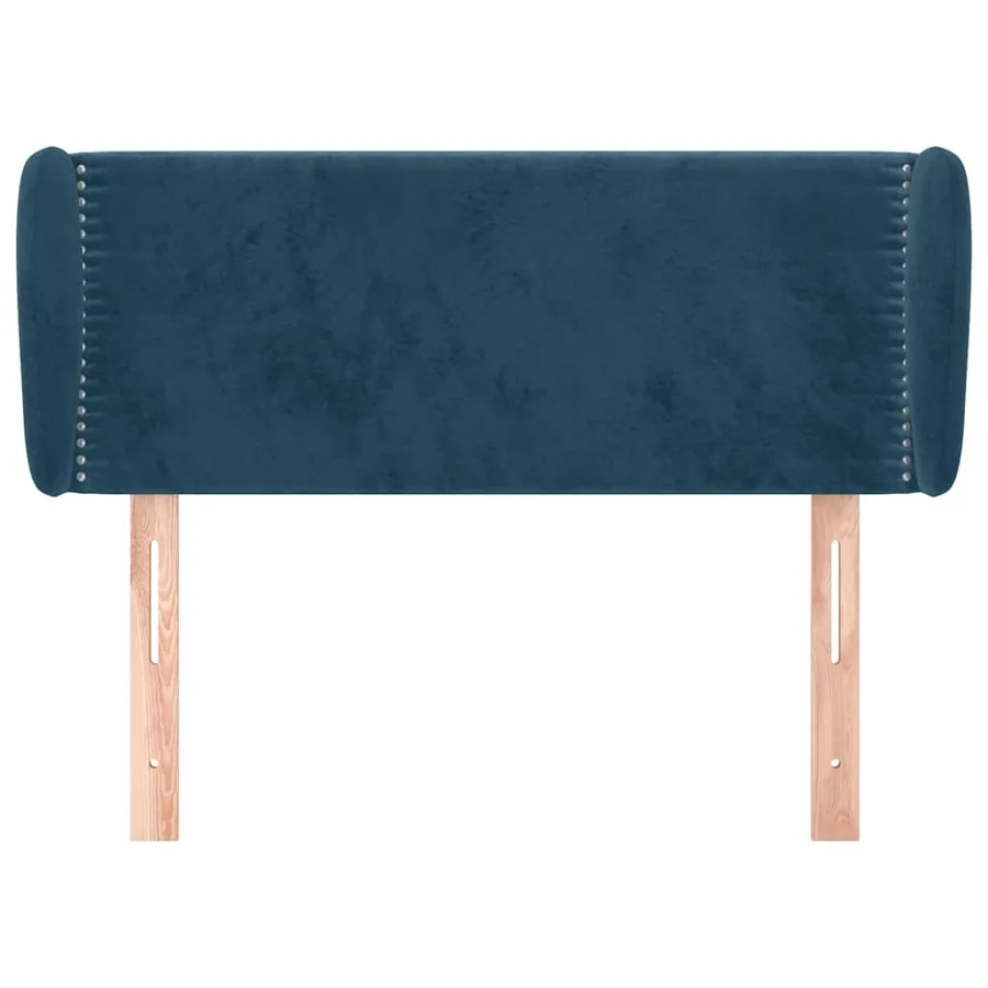 Tête de lit avec oreilles Bleu foncé 103x23x78/88 cm Velours - 3