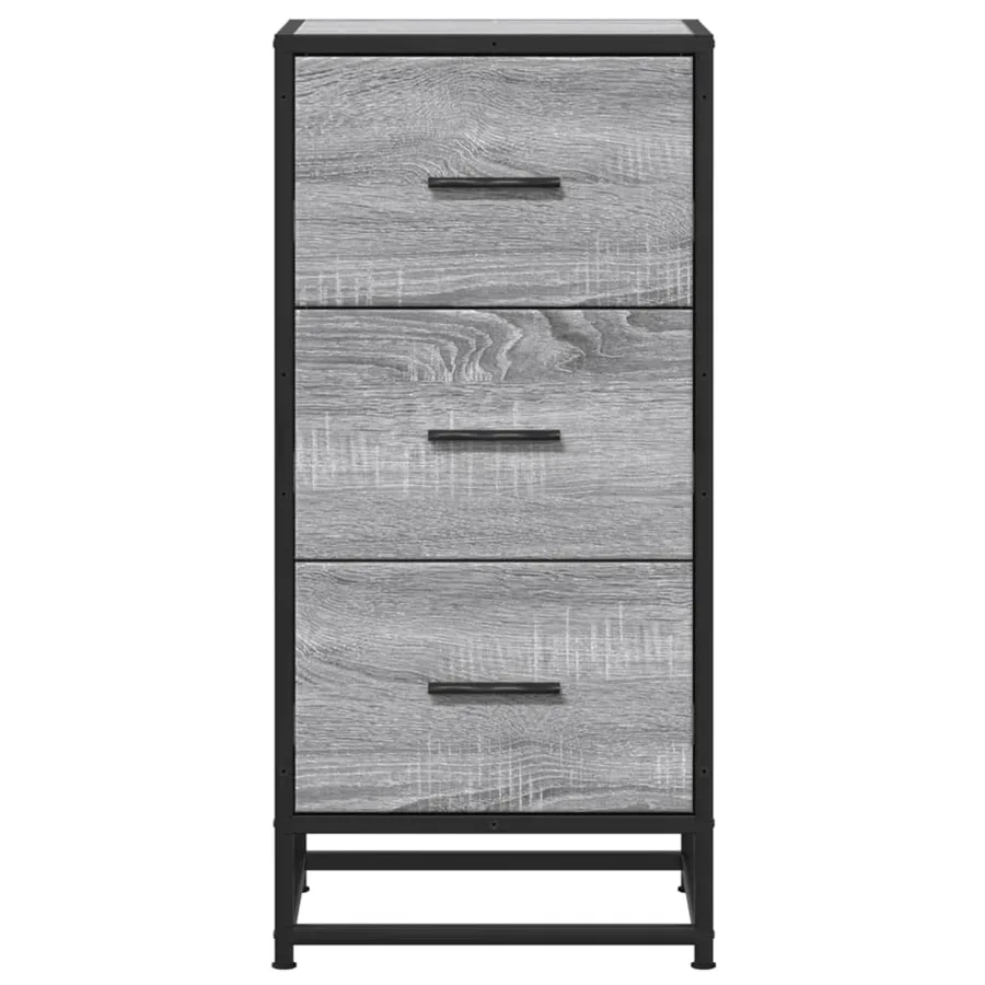 Buffet sonoma gris 35,5x35x76 cm bois d'ingénierie et métal - 4