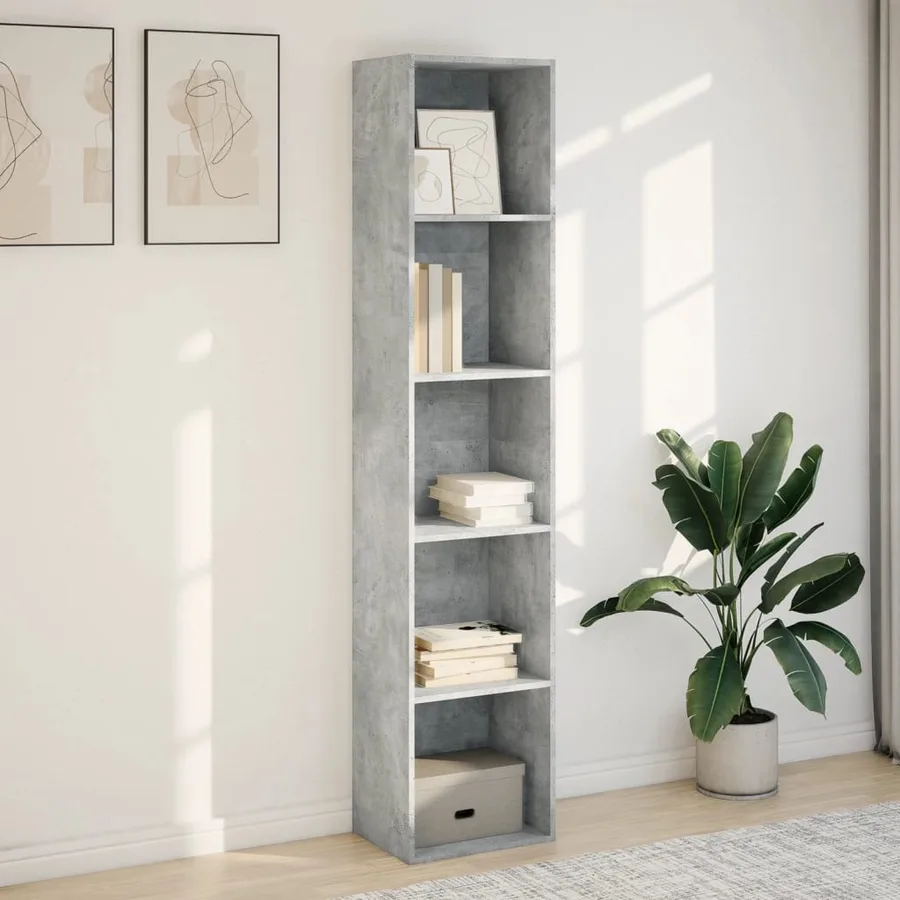 Bibliothèque gris béton 40x30x189 cm bois d'ingénierie - 3