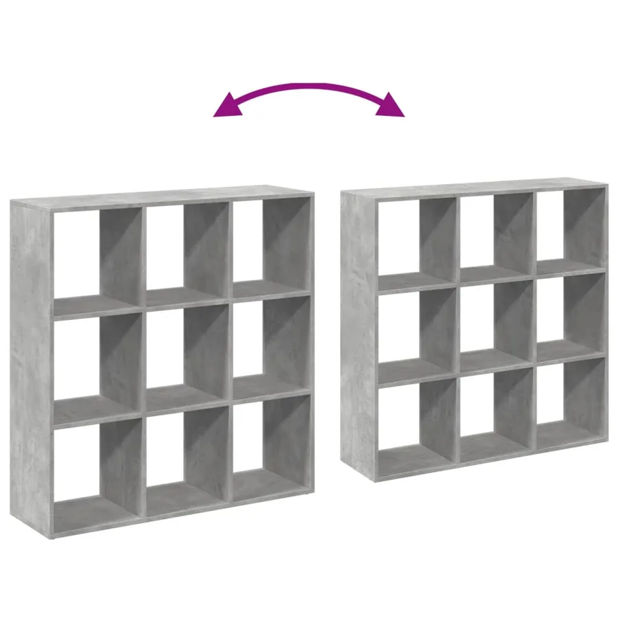 Étagère séparatrice de pièce gris béton 102x29x103,5 cm - 9