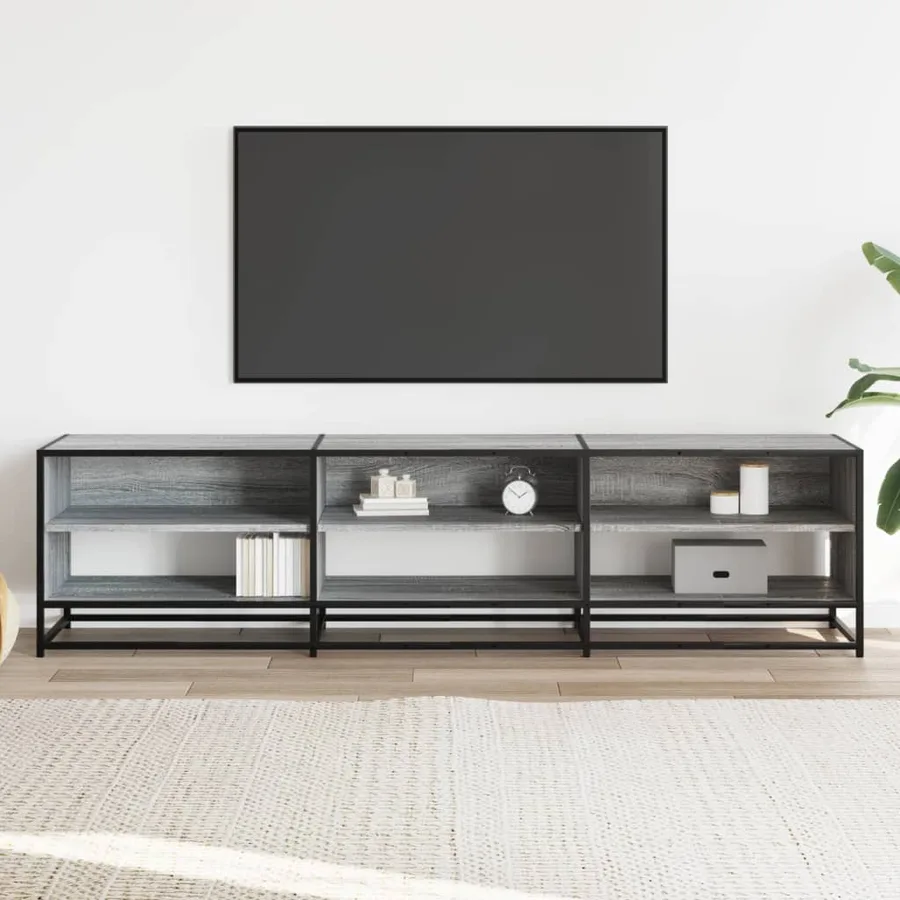 Meuble TV sonoma gris 180x40x46 cm bois d'ingénierie - 3