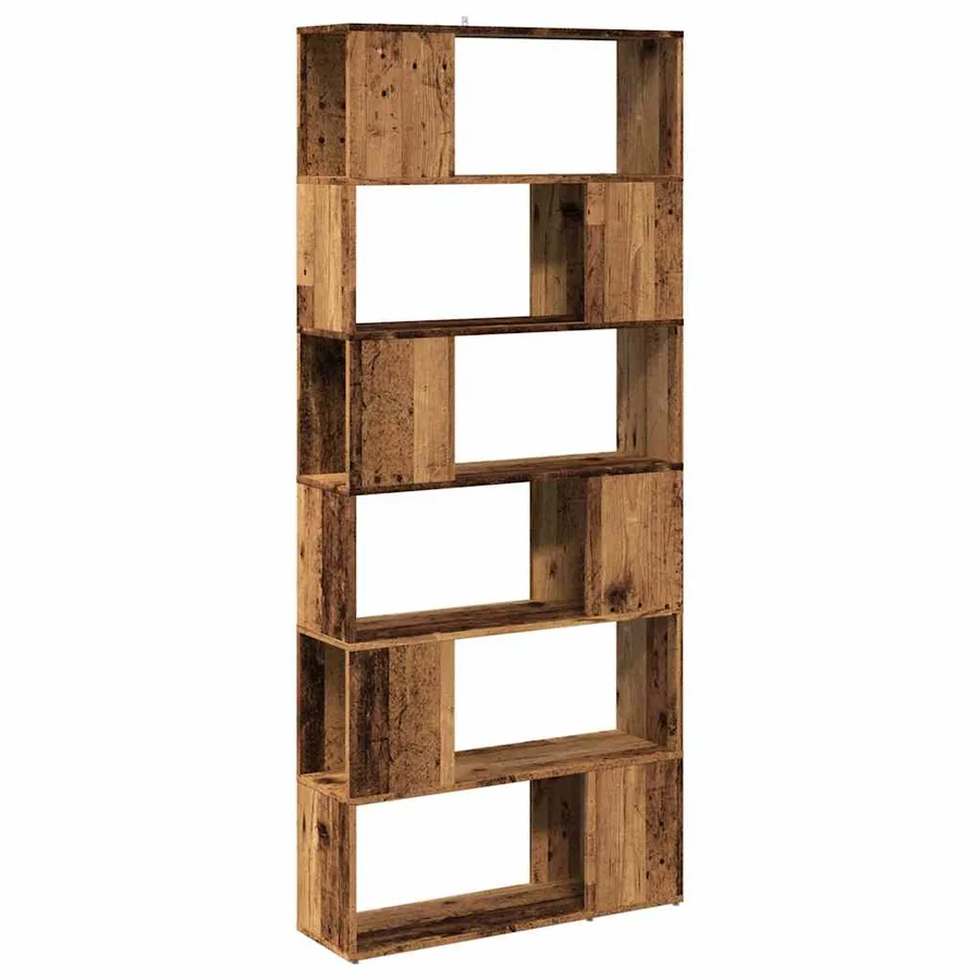 Bibliothèque/Séparateur de pièce vieux bois 80x24x186 cm - 2