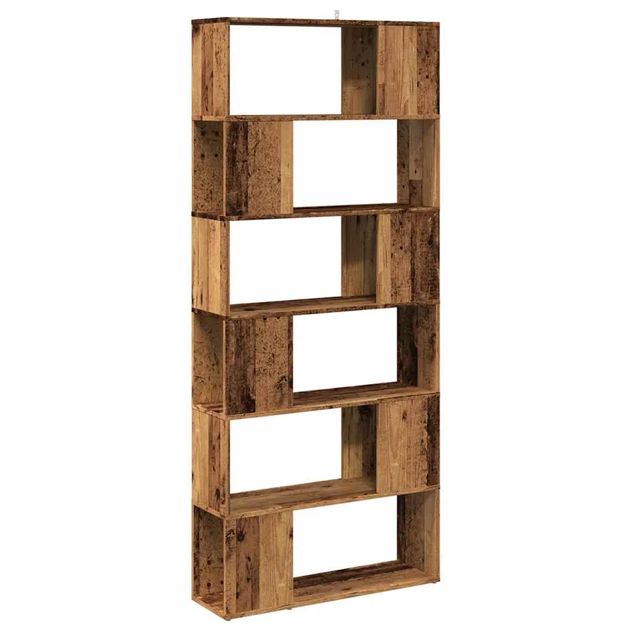 Bibliothèque/Séparateur de pièce vieux bois 80x24x186 cm - 6