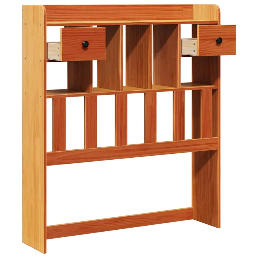Tête de lit avec rangement cire marron 100cm bois massif de pin - 4