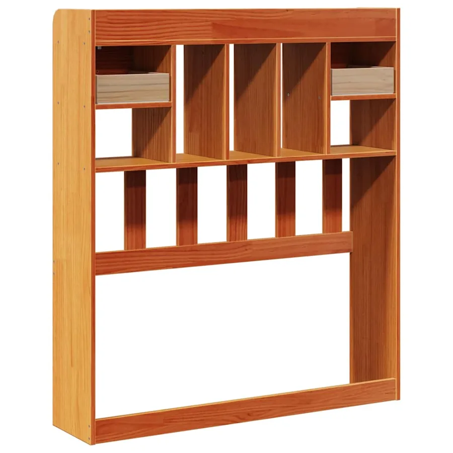 Tête de lit avec rangement cire marron 100cm bois massif de pin - 6
