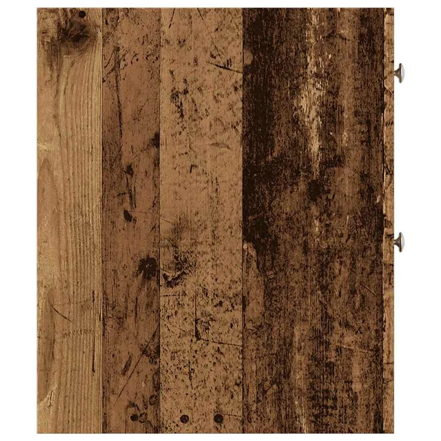 Armoire de salle de bain étroite avec roulettes vieux bois - 5