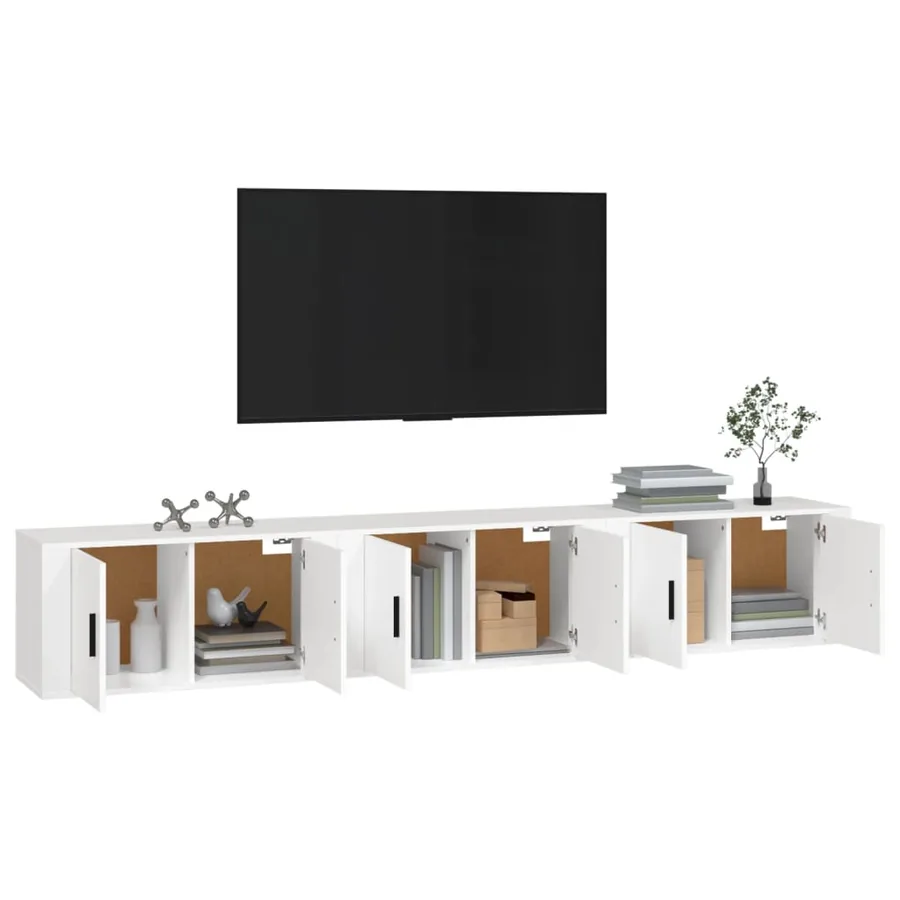 Meubles TV muraux 3 pcs blanc 80x34,5x40 cm - 3