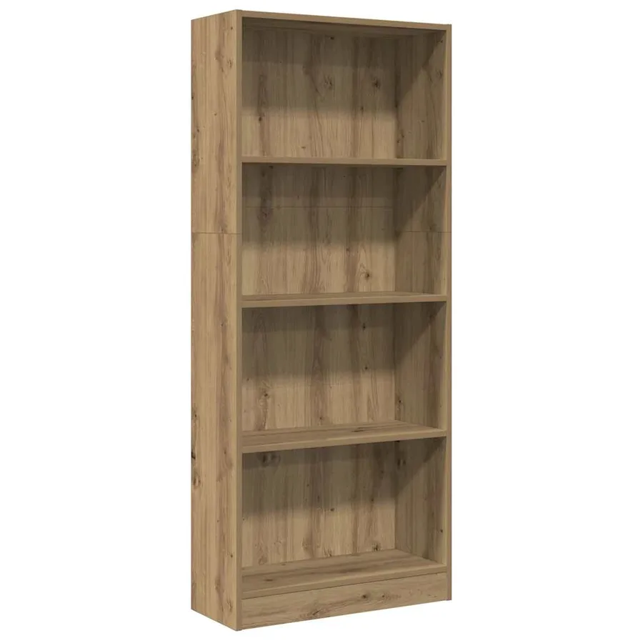 Bibliothèque chêne artisanal 60x24x143 cm bois d'ingénierie - 2