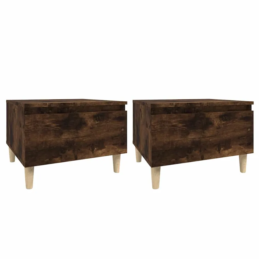 Tables d'appoint 2 pcs Chêne fumé 50x46x35 cm Bois ingénierie - 2