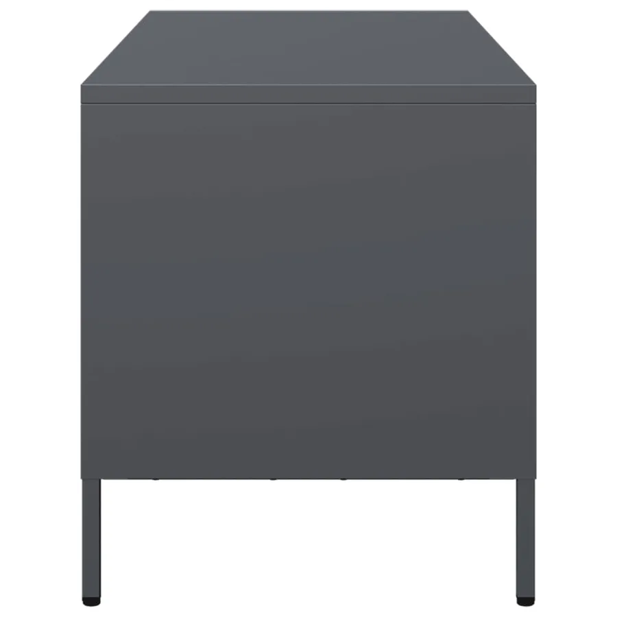 Meuble TV anthracite 101,5x39x43,5 cm acier laminé à froid - 6