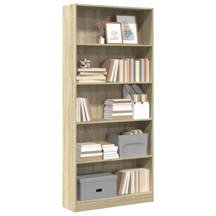 Bibliothèque Chêne Sonoma 80x24x176 cm Bois d'ingénierie