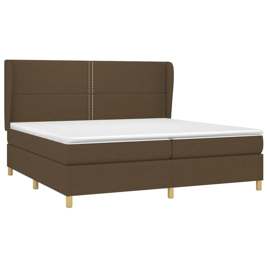 Sommier à lattes de lit avec matelas Marron foncé 200x200 cm - 3
