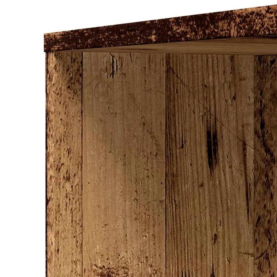 Armoire de salle de bain étroite avec roulettes vieux bois - 9