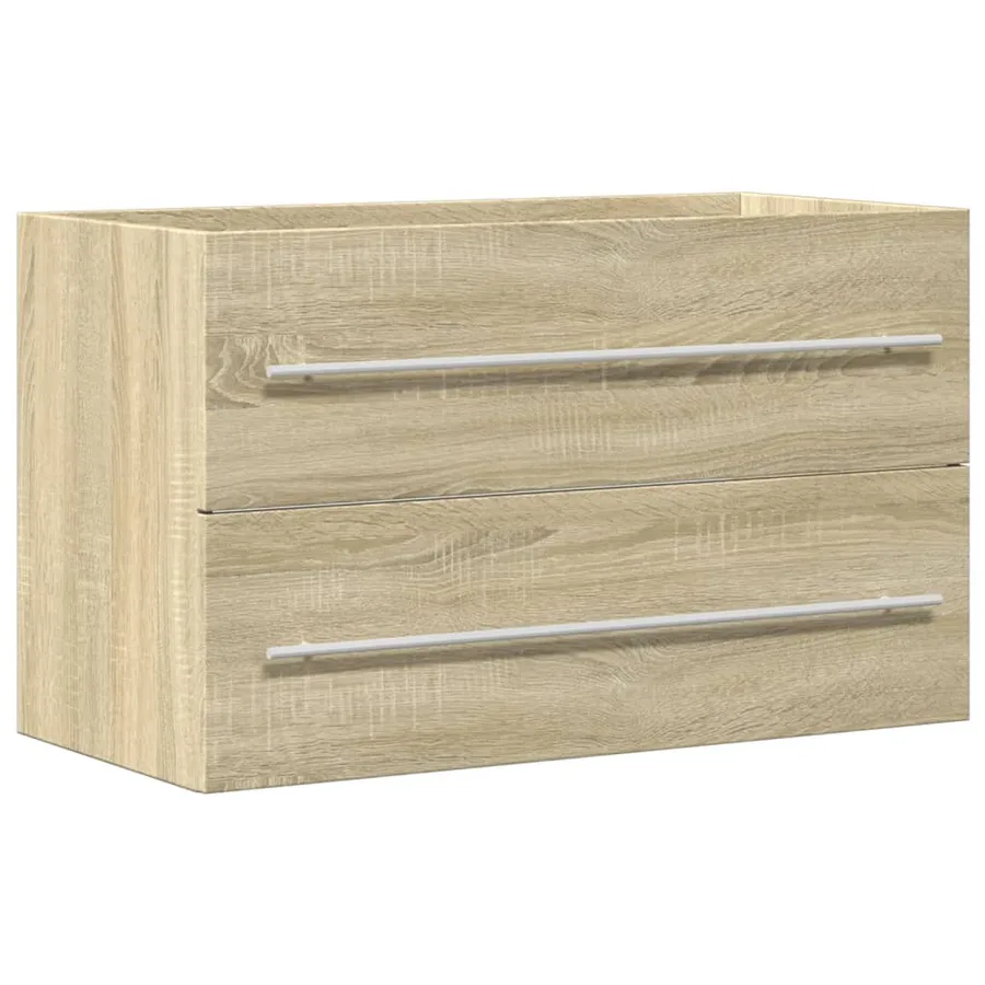 Armoire de lavabo vieux bois 80x38,5x48 cm bois d'ingénierie - 2