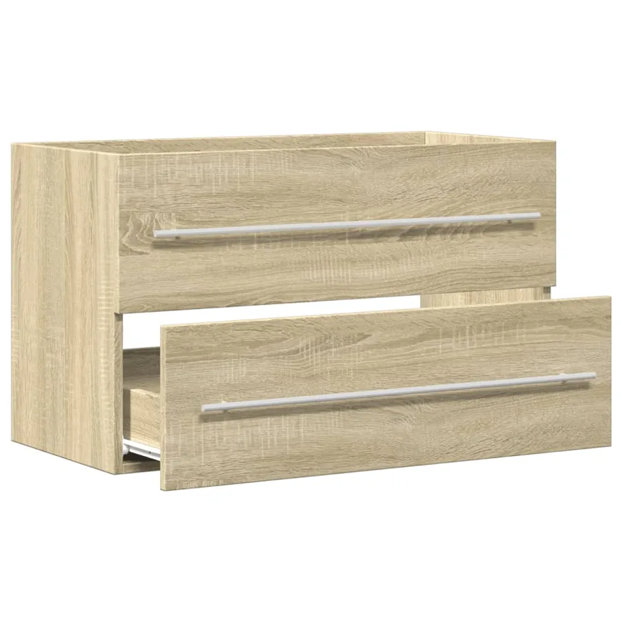 Armoire de lavabo vieux bois 80x38,5x48 cm bois d'ingénierie - 5