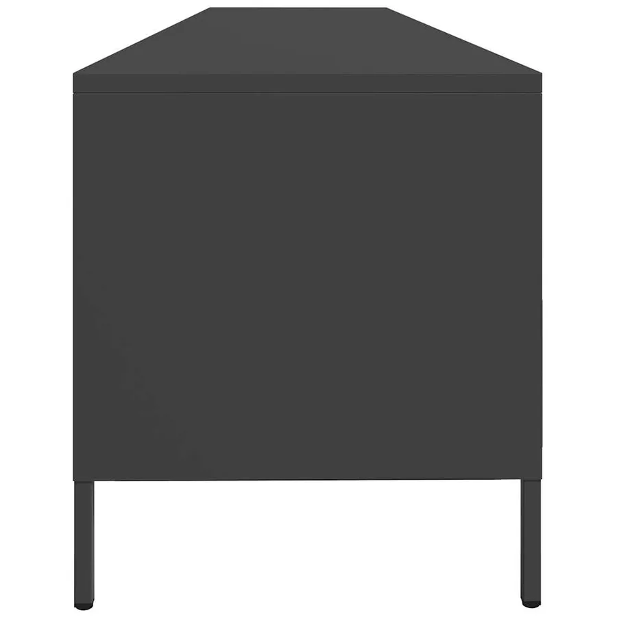 Meuble TV noir 202x39x43,5 cm acier laminé à froid - 6
