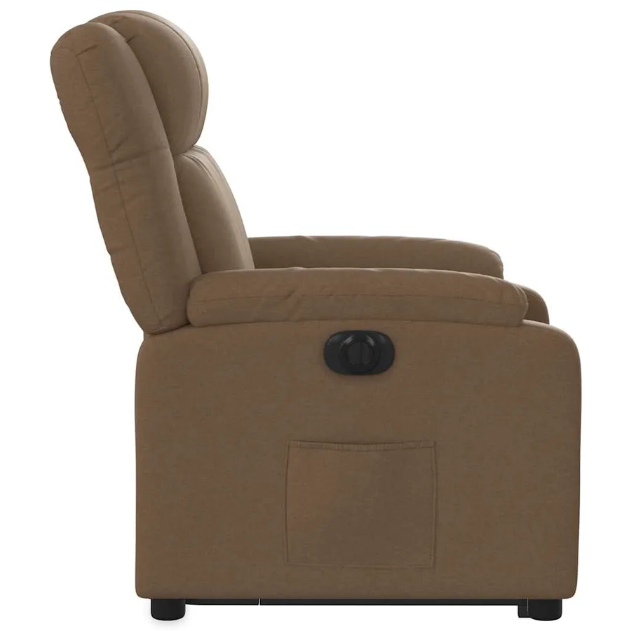 Fauteuil inclinable électrique marron tissu - 9