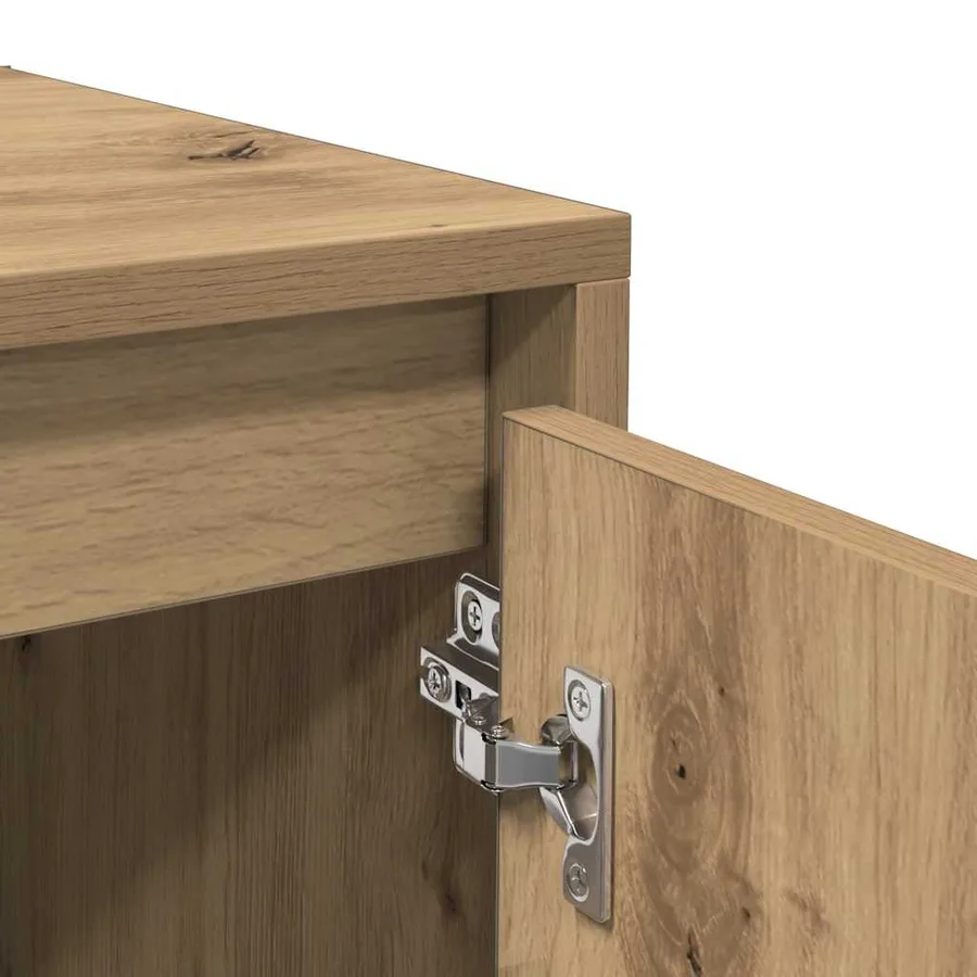 Buffet chêne artisanal 102x33x75 cm bois d'ingénierie - 8