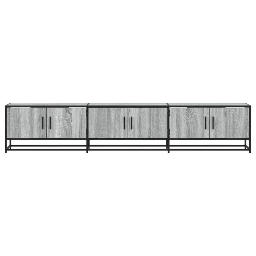 Meuble TV sonoma gris 210x35x41 cm bois d'ingénierie - 4