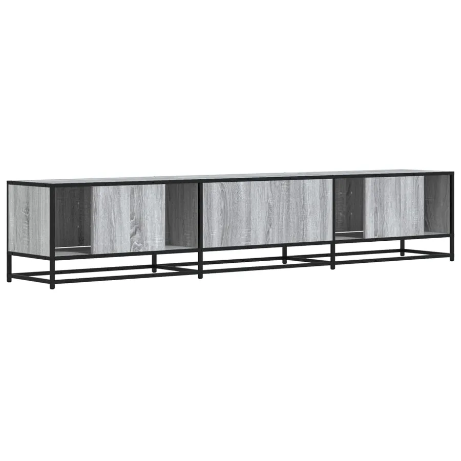 Meuble TV sonoma gris 210x35x41 cm bois d'ingénierie - 6
