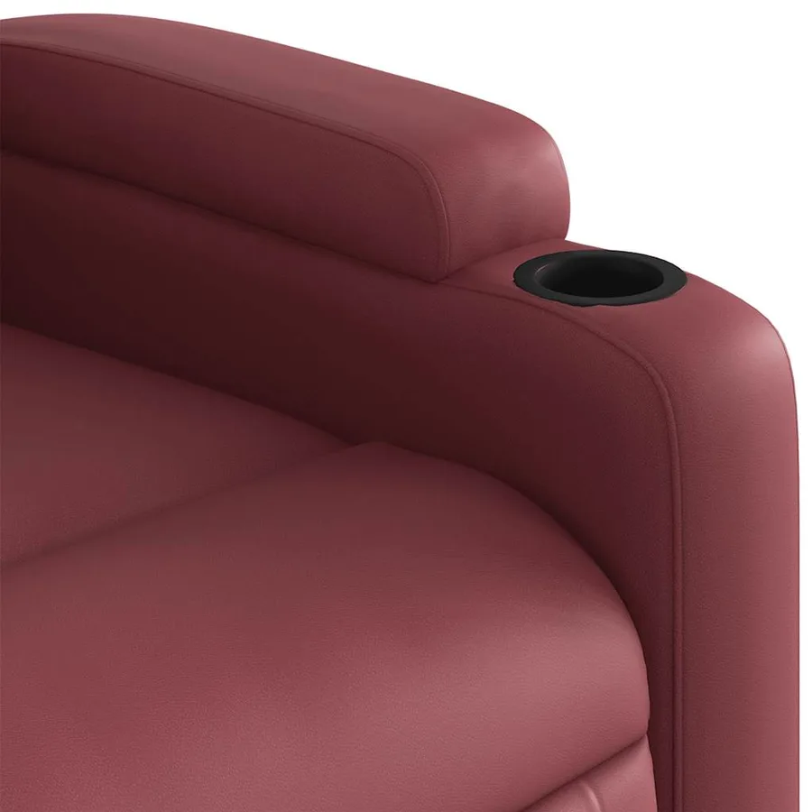 Fauteuil inclinable électrique rouge bordeaux similicuir - 12