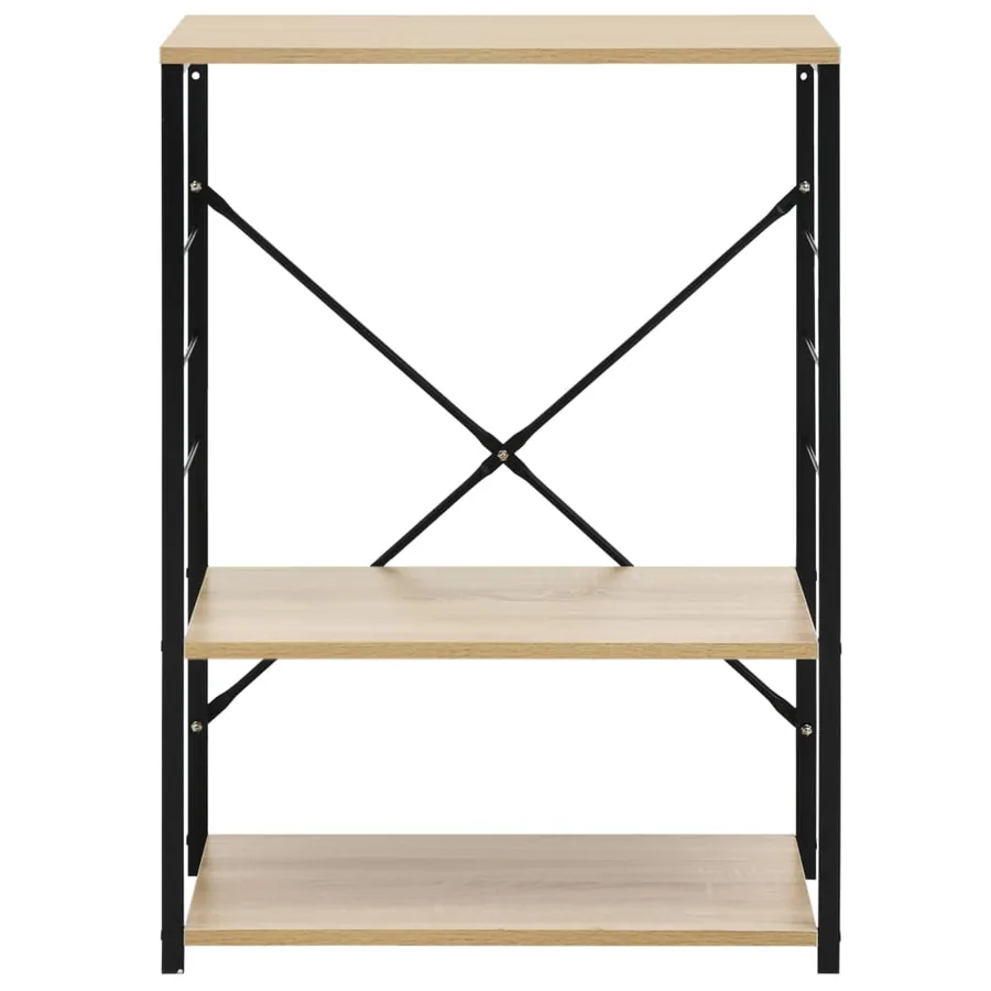 Armoire à micro-ondes noir et chêne 60x39,6x79,5 cm - 3