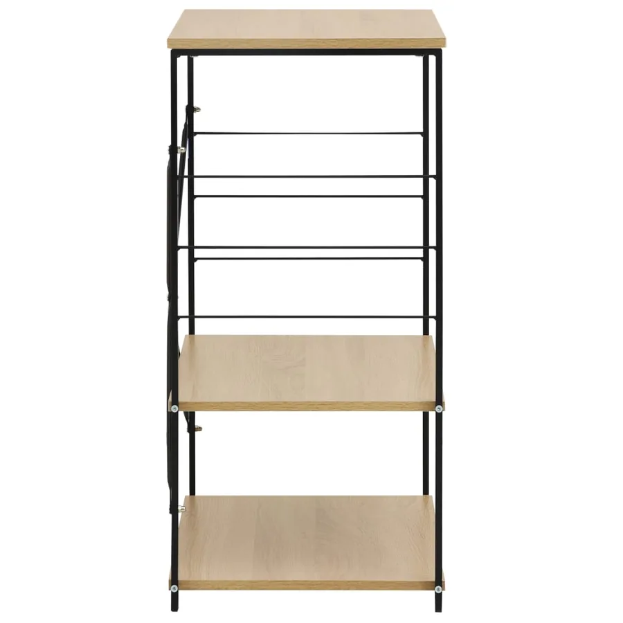 Armoire à micro-ondes noir et chêne 60x39,6x79,5 cm - 4