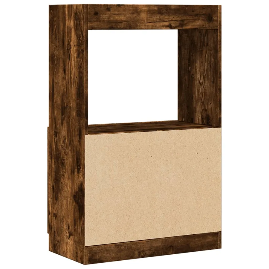 Buffet haut chêne fumé 63x33x100 cm bois d'ingénierie - 7