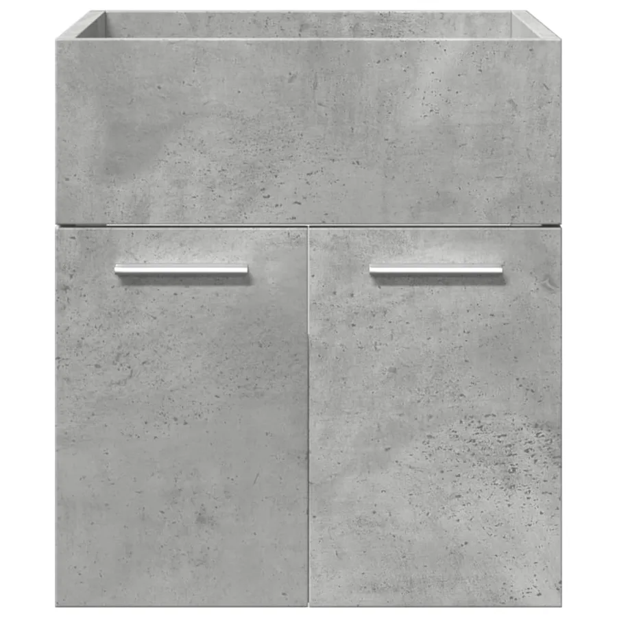 Ensemble de meubles de salle de bain 3 pcs gris béton - 9