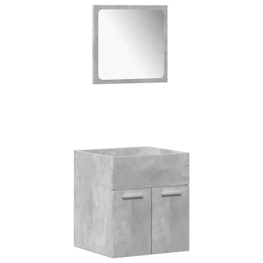 Ensemble de meubles de salle de bain 4 pcs gris béton - 4