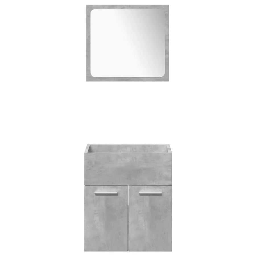 Ensemble de meubles de salle de bain 4 pcs gris béton - 5
