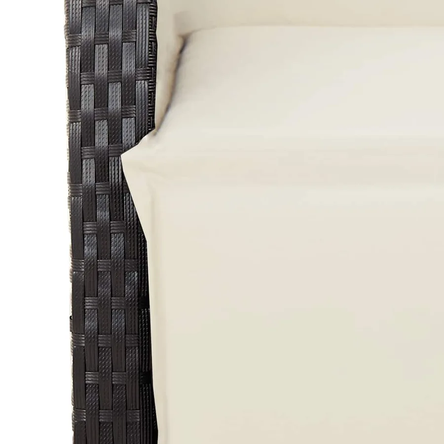 Ensemble à manger de jardin 9pcs coussins noir résine tressée - 7