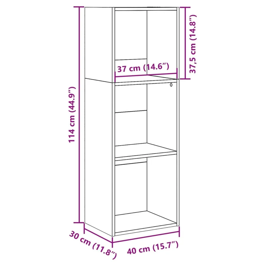 Bibliothèque chêne sonoma 40x30x114 cm bois d'ingénierie - 9