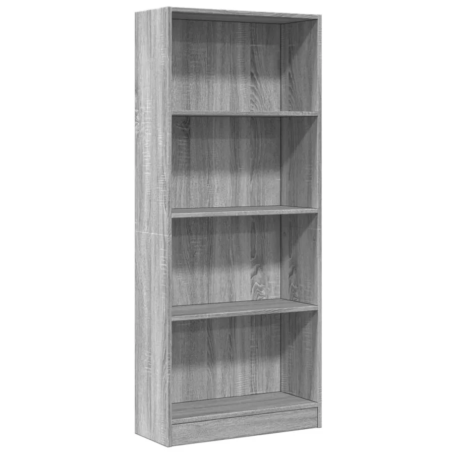 Bibliothèque sonoma gris 60x24x143 cm bois d'ingénierie - 2