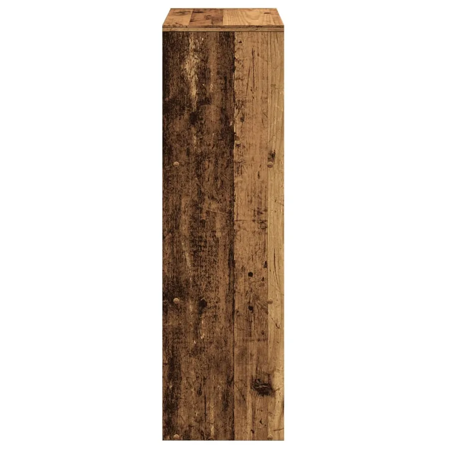 Étagère séparatrice de pièce à 3 niveaux vieux bois 99x29x99 cm - 7