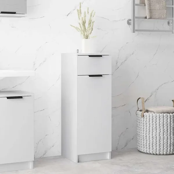 Armoire de salle de bain blanc 32x33,5x90 cm bois d'ingénierie