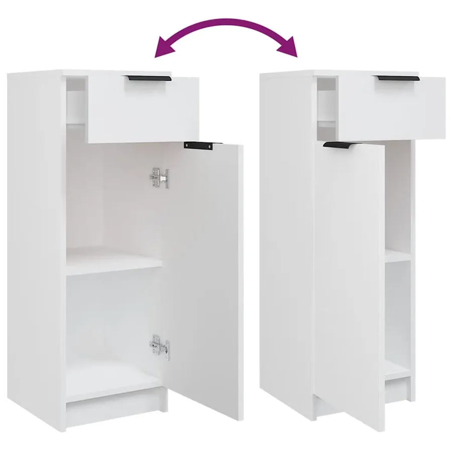 Armoire de salle de bain blanc 32x33,5x90 cm bois d'ingénierie - 9