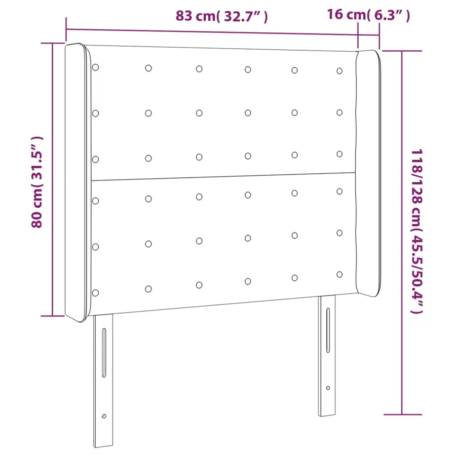 Tête de lit avec oreilles Crème 83x16x118/128 cm Similicuir - 9