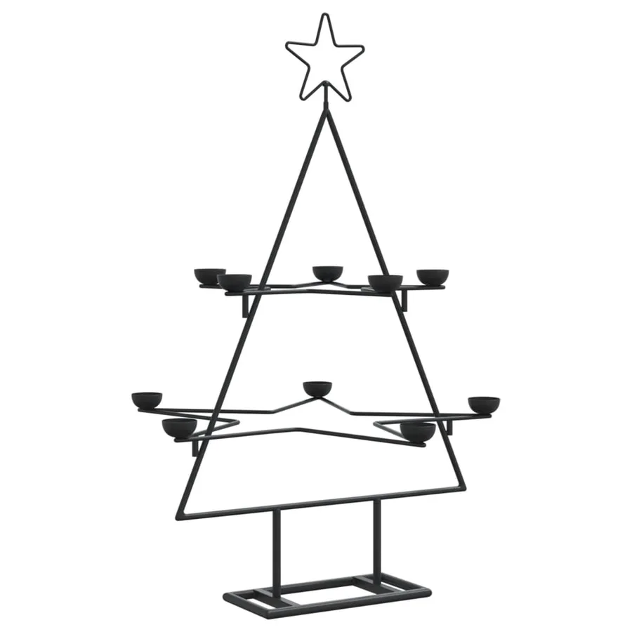 Arbre de Noël en métal pour décoration noir 75 cm - 2